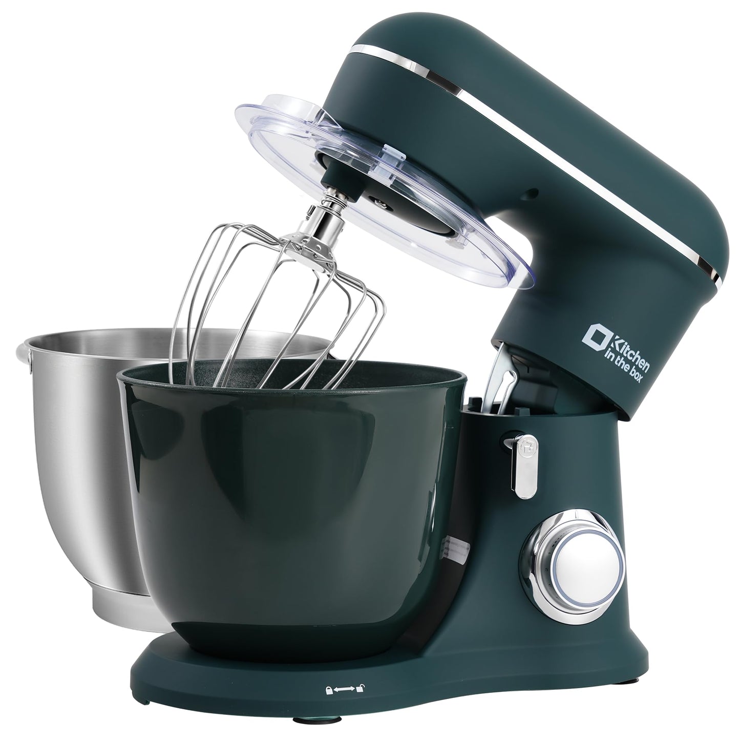 Kitchen in the box Stand Mixer, 4.5QT+5QT Two bowls Electric Food Mixer, 10 Speeds 3-IN-1 Kitchen Mixer for Daily Use with Egg Whisk,Dough Hook,Flat Beater (Onyx Black, 5QT)