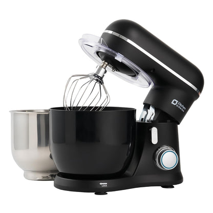 Kitchen in the box Stand Mixer, 4.5QT+5QT Two bowls Electric Food Mixer, 10 Speeds 3-IN-1 Kitchen Mixer for Daily Use with Egg Whisk,Dough Hook,Flat Beater (Onyx Black, 5QT)