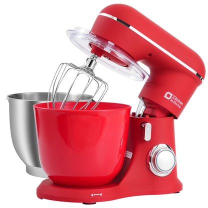 Kitchen in the box Stand Mixer, 4.5QT+5QT Two bowls Electric Food Mixer, 10 Speeds 3-IN-1 Kitchen Mixer for Daily Use with Egg Whisk,Dough Hook,Flat Beater (Onyx Black, 5QT)