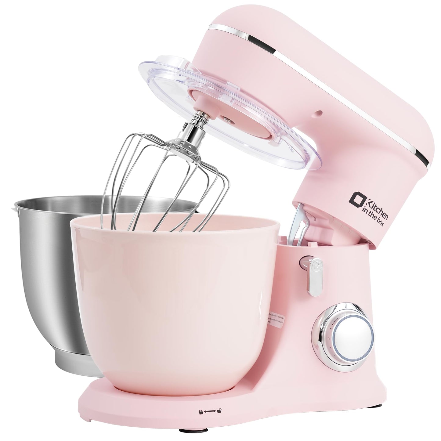 Kitchen in the box Stand Mixer, 4.5QT+5QT Two bowls Electric Food Mixer, 10 Speeds 3-IN-1 Kitchen Mixer for Daily Use with Egg Whisk,Dough Hook,Flat Beater (Onyx Black, 5QT)