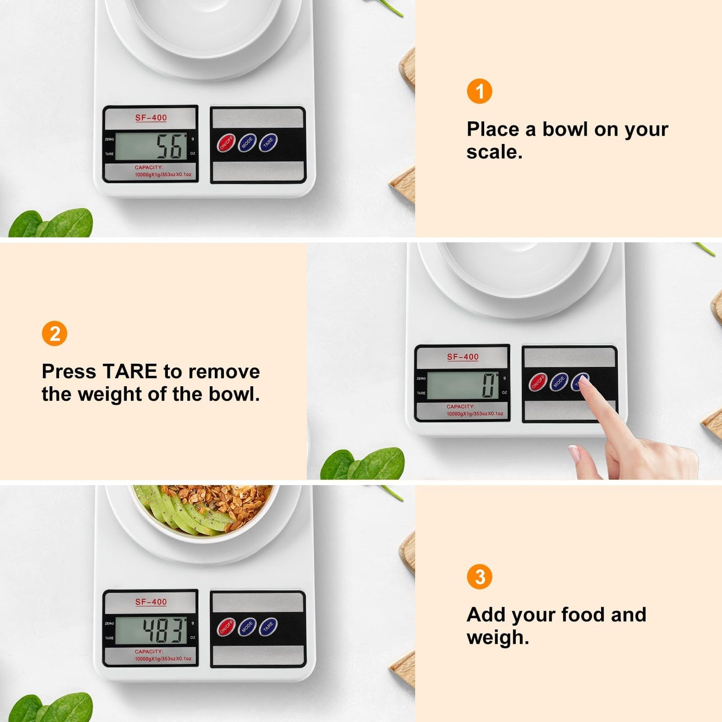 DIGITAL KITCHEN SCALE – 10KG STAINLESS STEEL