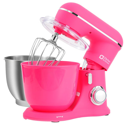Kitchen in the box Stand Mixer, 4.5QT+5QT Two bowls Electric Food Mixer, 10 Speeds 3-IN-1 Kitchen Mixer for Daily Use with Egg Whisk,Dough Hook,Flat Beater (Onyx Black, 5QT)