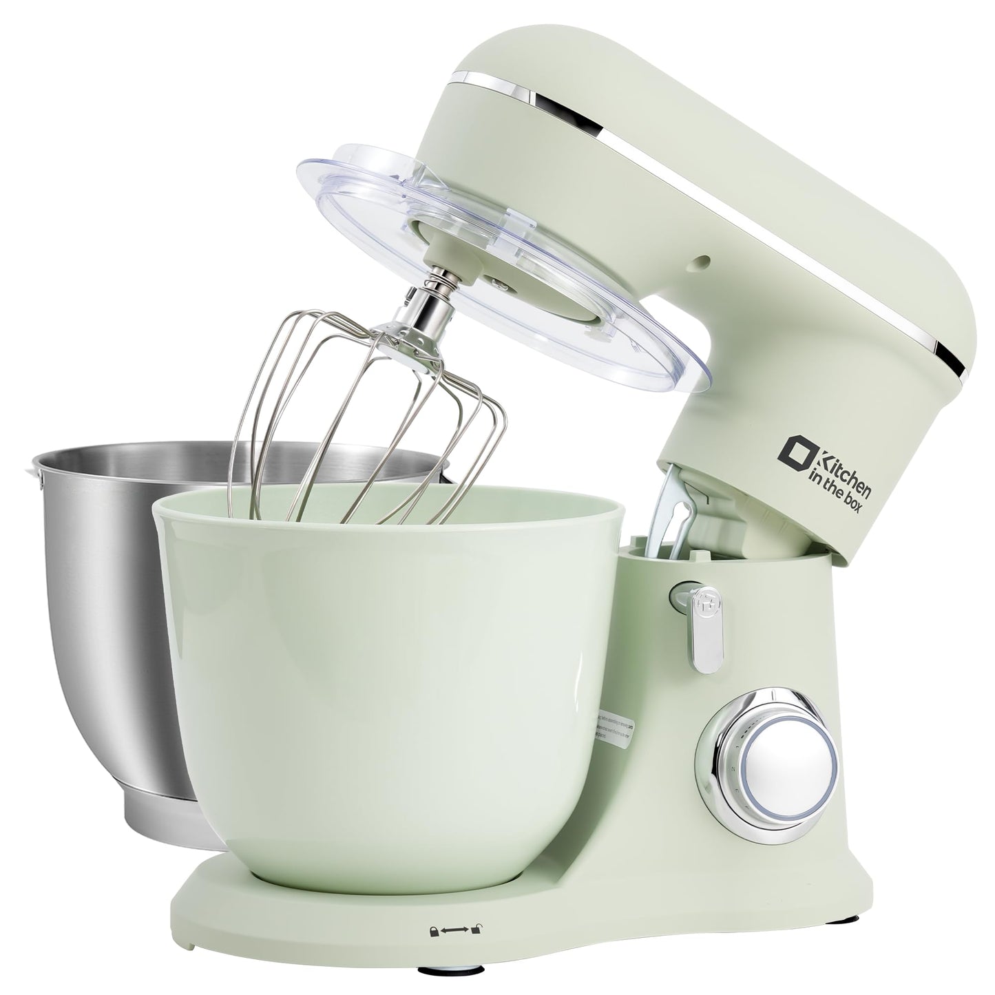 Kitchen in the box Stand Mixer, 4.5QT+5QT Two bowls Electric Food Mixer, 10 Speeds 3-IN-1 Kitchen Mixer for Daily Use with Egg Whisk,Dough Hook,Flat Beater (Onyx Black, 5QT)