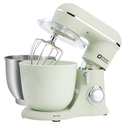Kitchen in the box Stand Mixer, 4.5QT+5QT Two bowls Electric Food Mixer, 10 Speeds 3-IN-1 Kitchen Mixer for Daily Use with Egg Whisk,Dough Hook,Flat Beater (Onyx Black, 5QT)