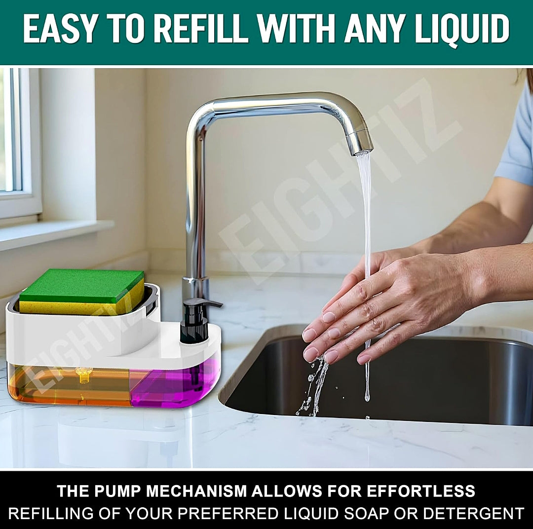 SR BRAND 3-IN-1 SOAP & SPONGE DISPENSER