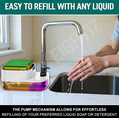 SR BRAND 3-IN-1 SOAP & SPONGE DISPENSER