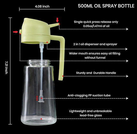 2-IN-1 OIL SPRAYER & DISPENSER – 500ML